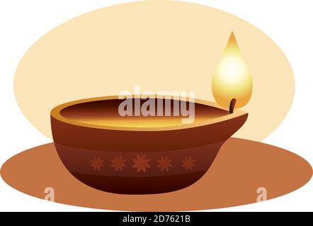 hindu religion candle wooden icon vector illustration design Stock Vector