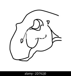 Iguanodon Icon. Doodle Hand Drawn or Black Outline Icon Style Stock Vector