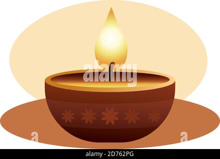 hindu religion candle wooden icon vector illustration design Stock Vector