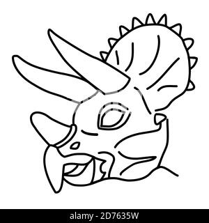 Triceratops Icon. Doodle Hand Drawn or Black Outline Icon Style Stock Vector