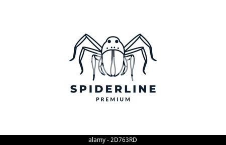 spider minimalist line art outline  logo vector icon illustration design Stock Vector