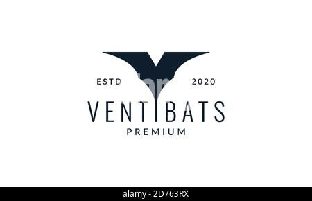 animal bat minimalist shape logo vector icon illustration design Stock Vector