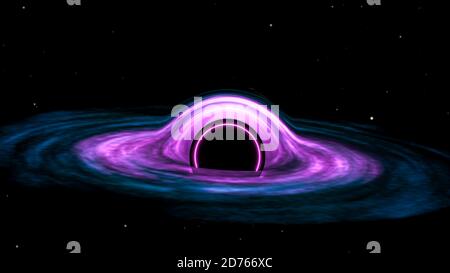 3d illustration of a black hole in space Stock Photo