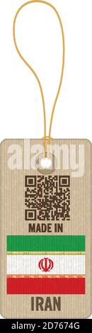 Tag made in Iran on a white background. Stock Vector