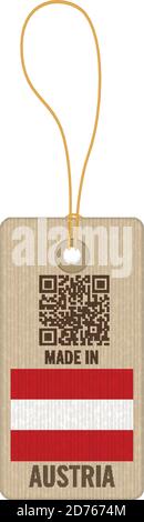 Tag made in Austria on a white background. Stock Vector