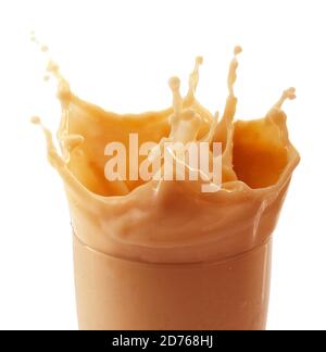 ice tea splash on white background. Stock Photo