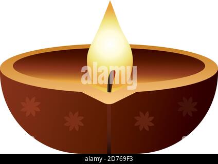 hindu religion candle wooden icon vector illustration design Stock Vector
