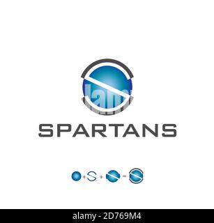 Spartans logo with s letter blue monogram Stock Vector