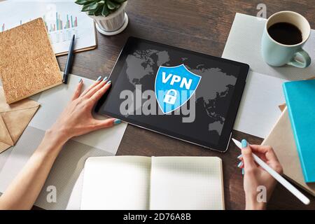 VPN - Virtual perivate network. Internet conncetion privacy concept Stock Photo