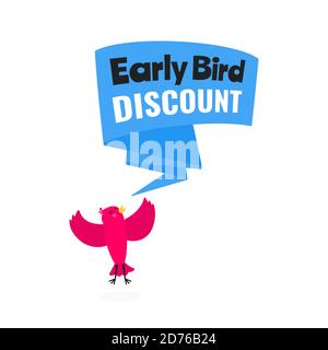 Early bird special offer discount sale event banner flat style design vector illustration. Stock Vector