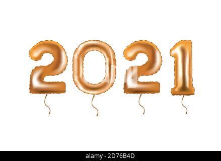 2021 golden foil balloon. vector Stock Vector
