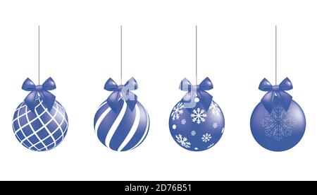 Blue Christmas balls set. vector Stock Vector