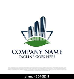 eco green accounting finance logo design with leaf vector, best for accounting and finance vector illustrations Stock Vector