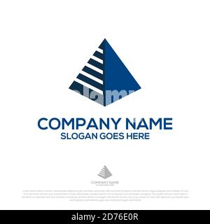 Blue Pyramid tax and finance logo template, good for accounting consultant logo vector Stock Vector