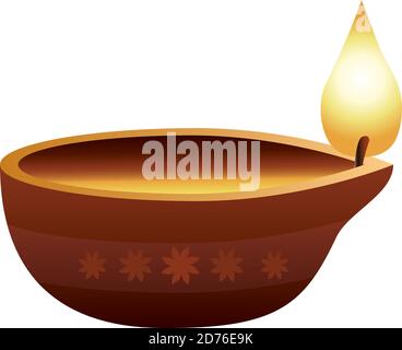 hindu religion candle wooden icon vector illustration design Stock Vector
