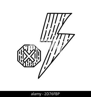 Flash Off Icon. Doodle Hand Drawn or Black Outline Icon Style Stock Vector