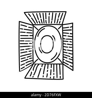 Lamp Icon. Doodle Hand Drawn or Black Outline Icon Style Stock Vector