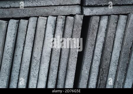 Cement board surfaces are stacked together. Stock Photo