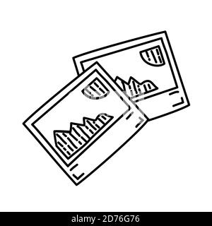 Picture Icon. Doodle Hand Drawn or Black Outline Icon Style Stock Vector