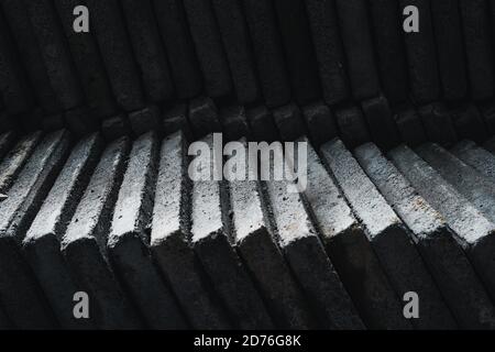 Cement board surfaces are stacked together. Stock Photo