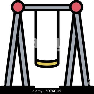 Kid playground swing icon. Outline kid playground swing vector icon for web design isolated on white background Stock Vector