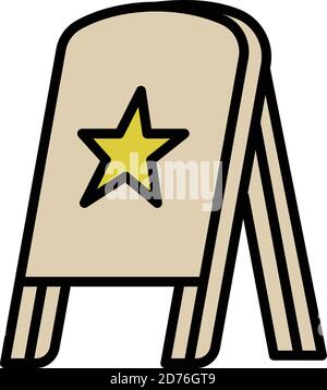 Wood board outdoor advertising icon. Outline wood board outdoor advertising vector icon for web design isolated on white background Stock Vector