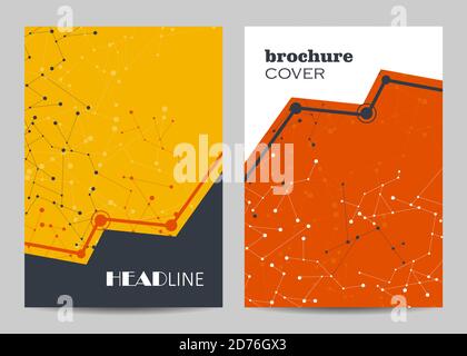 Vector templates for brochure cover in A4 size. Stock Vector