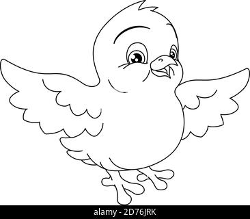 Easter Chick Coloring Book Black and White Cartoon Stock Vector