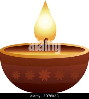 hindu religion candle wooden icon vector illustration design Stock Vector