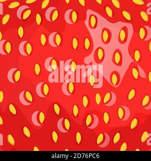 Strawberry texture closeup background. Realistic vector illustration. Stock Vector