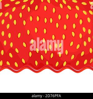 Strawberry jam texture closeup background. Realistic vector illustration. Stock Vector
