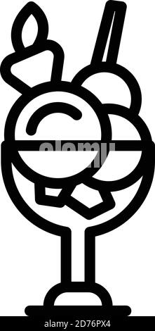 Glass fruits icon. Outline glass fruits vector icon for web design isolated on white background Stock Vector