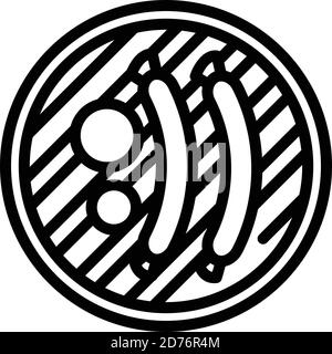 Grilled lunch icon. Outline grilled lunch vector icon for web design isolated on white background Stock Vector