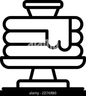 Pancakes stack icon. Outline pancakes stack vector icon for web design isolated on white background Stock Vector