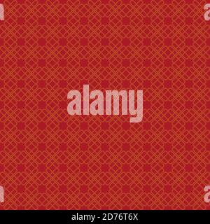 Chinese style red gold seamless pattern. Repeating texture, background. Vector illustration Stock Vector