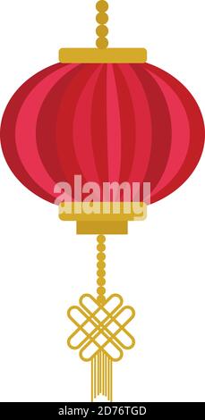 Chinese lantern icon flat, cartoon style. Vector illustration Stock Vector