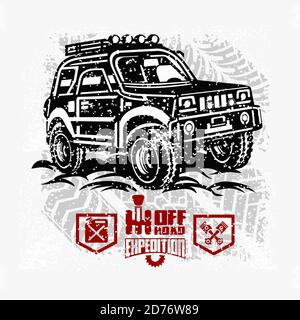 Off Road CAR - Pick-up Truck 4x4 SUV Stock Vector