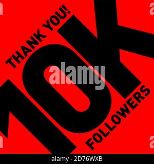 10K followers thank you post banner. Template for social media networks ...