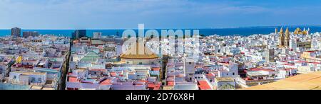 Panorama view of Cadiz from Torre Tavira in Spain Stock Photo