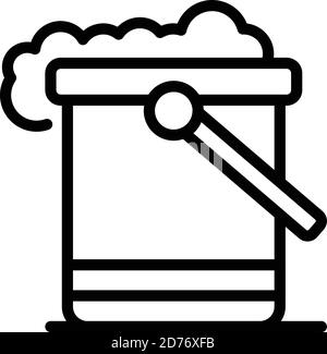Cleaning bucket icon. Outline cleaning bucket vector icon for web design isolated on white background Stock Vector