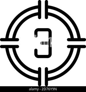 Countdown movie icon. Outline countdown movie vector icon for web design isolated on white background Stock Vector
