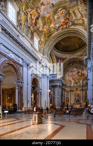 Rome. Italy. Interior of the Church of St. Ignatius of Loyola at Campus Martius (1626 - 1650). Chiesa di Sant'Ignazio di Loyola in Campo Marzio. Stock Photo