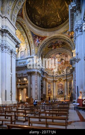 Rome. Italy. Interior of the Church of St. Ignatius of Loyola at Campus Martius (1626 - 1650). Chiesa di Sant'Ignazio di Loyola in Campo Marzio. Stock Photo