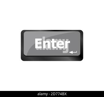 message on keyboard enter key, for online support concepts Stock Photo