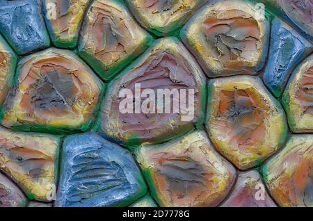 Stone texture tile background patchwork multicolored Stock Photo