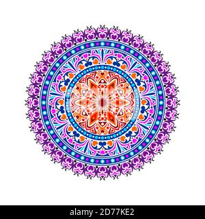 This is a work of mandala art made in as much detail as possible and combined with fariatic colors to create the maximum shape. files in eps format Stock Photo