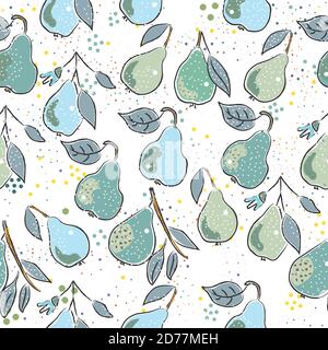 Seamless Pattern with Cute Vegetables. Scandinavian Style. Vector Illustration Stock Vector
