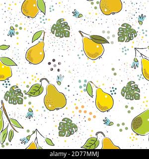 Seamless Pattern with Cute Vegetables. Scandinavian Style. Vector Illustration Stock Vector