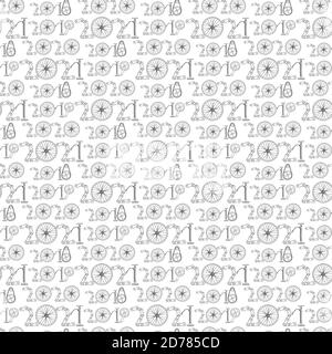 2021 Bicycle Happy New Year pattern vector illustration on white background Stock Vector