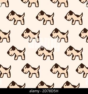 Flat design vector Dalmatian seamless pattern for wallpaper or background. Domestic animal vector background. Vector illustration EPS.8 EPS.10 Stock Vector